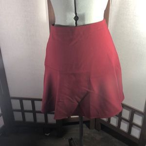 Ann Taylor Loft wine fully lined skirt with unique design for full skirt size 8